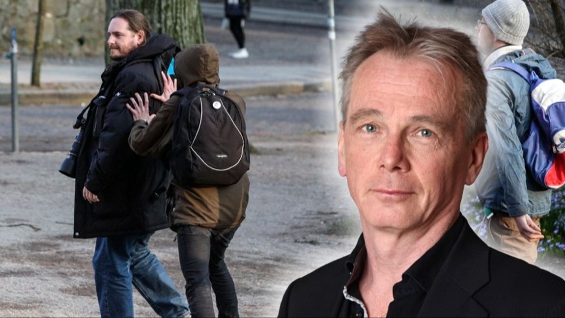 Roger Sahlström jagas bort av vänsterdemonstranter år 2013. Det har inte blivit bättre sedan dess. Foto: DRAGO PRVULOVIC / TT