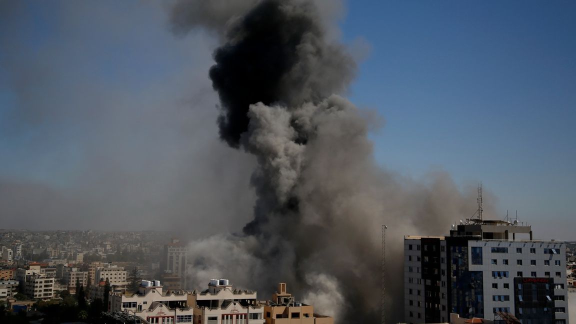 Gaza efter flyganfall. Foto: Hatem Moussa/AP/TT