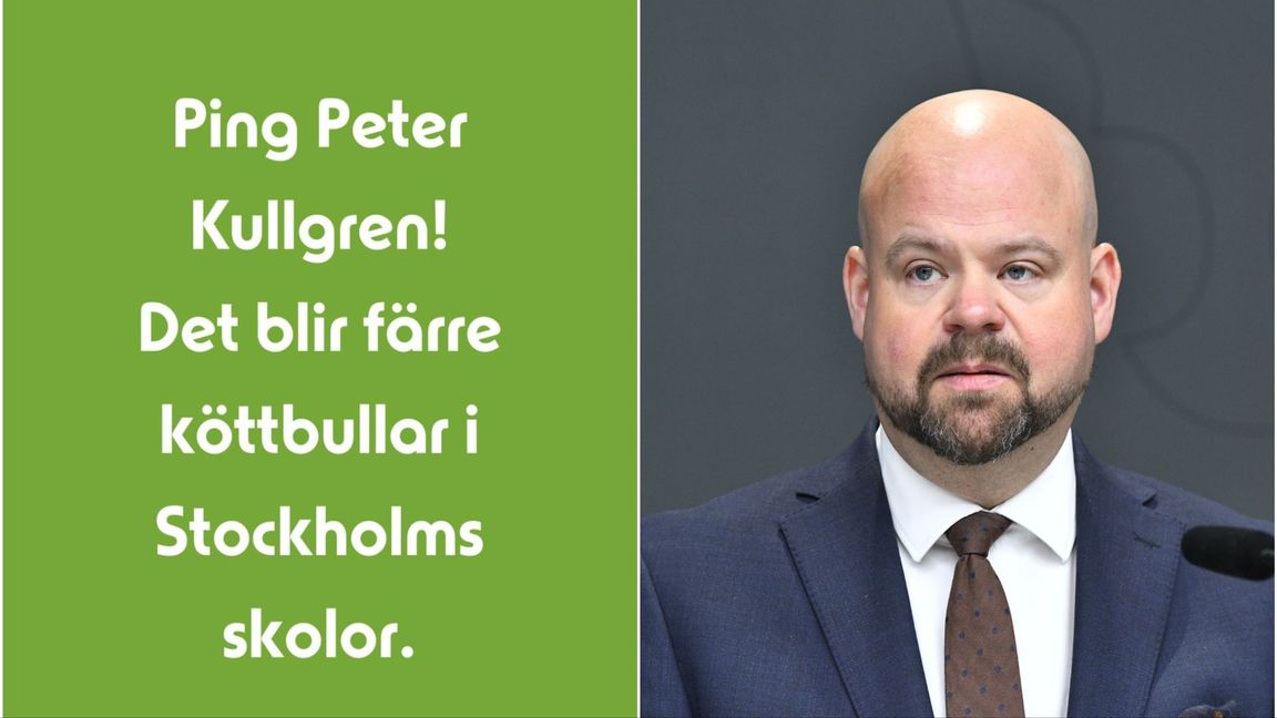 Miljöpartiet i Stockholm startar köttbullebråk med Peter Kullgren (KD). Foto: Skärmdump Facebook/Lars Schröder/TT