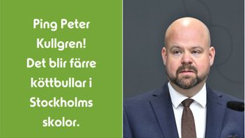 Miljöpartiet i Stockholm startar köttbullebråk med Peter Kullgren (KD). Foto: Skärmdump Facebook/Lars Schröder/TT