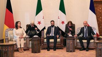 Tysklands utrikesminister Annalena Baerbock och Syriens nya ledare Ahmed al-Sharaa. Foto: AP/TT.