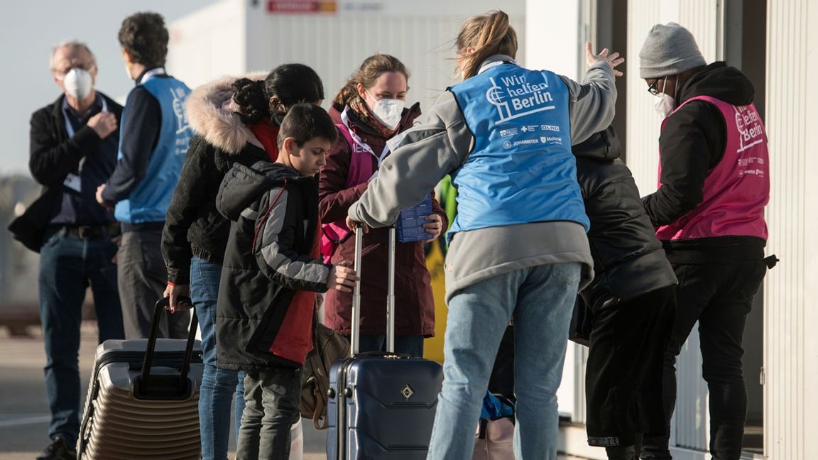 Ukrainska flyktingar i Berlin. Arkivbild. Foto: Steffi Loos/AP/TT