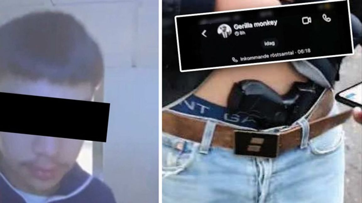 En av de misstänkta vid en bankomat. Foto: Polisen