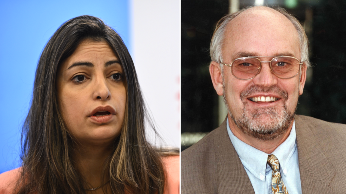 Vänsterpartiledaren Nooshi Dadgostar och fastighetsmagnaten Roger Akelius är inte helt överens om hur miljardärer i Sverige ska hanteras. Foto: Fredrik Sandberg/Anders Holmström/TT