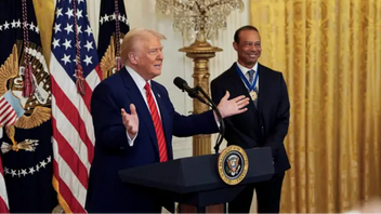 USA:s president Donald Trump under en mottagning för Black History Month den 20 februari 2025. Foto: AP/TT
