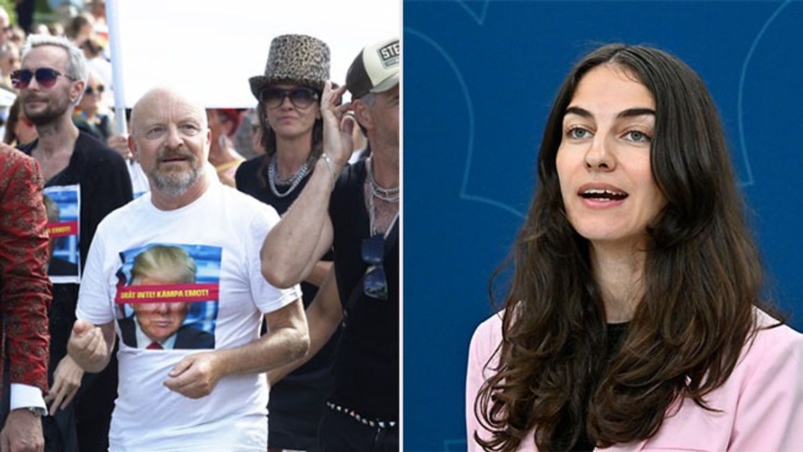 Jonas Gardell och Romina Pourmokhtari. Bild: Pär Bäckström/TT/Anders Wiklund/TT