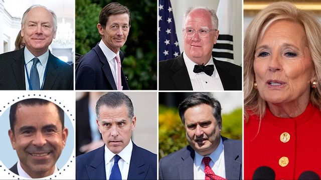 The Dirty Seven. Sju dolda makthavare som styrde Joe Biden bakom kulisserna enligt en ny bok. Från vänster, klockvist: Steve Richetti, Bruce Reed, Mike Donilon, Jill Biden, Ron Klain, Hunter Biden, Anthony Bernal. Foto: AP