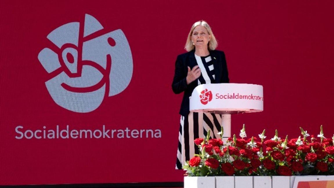 Magdalena Andersson talar på Almedalsveckan 2023. Bild: Johan Wessman/News Oresund/CC BY 2.