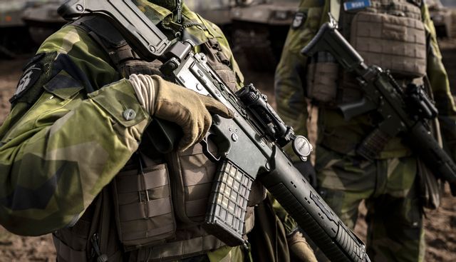 Soldater med AK5 på övning. Arkivbild. Foto: Johan Nilsson/TT
