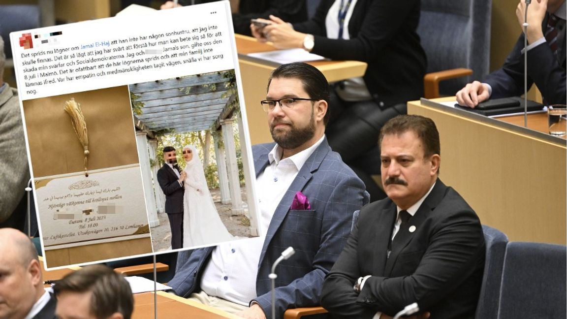 Nu träder en kvinna fram och uppger sig vara hustru till Jamal El-Hajs son. Foto: Faksimil Facebbok/Fredrik Sandberg/TT