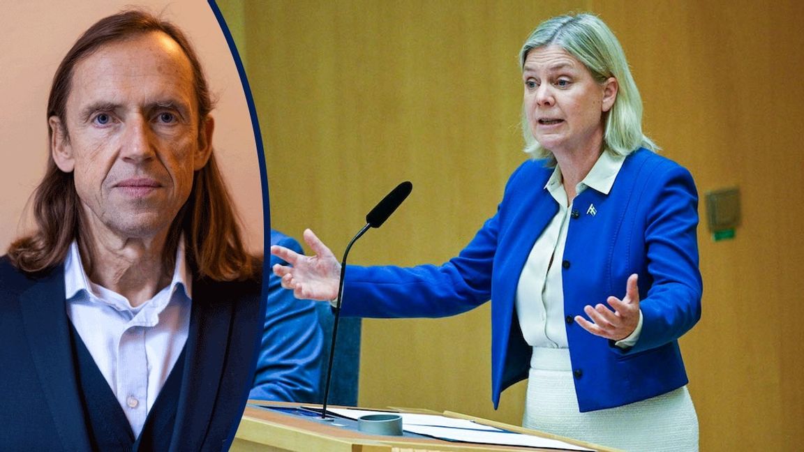 Magdalena Andersson (S) i onsdagens partiledardebatt. Foto: Anders Wiklund/TT