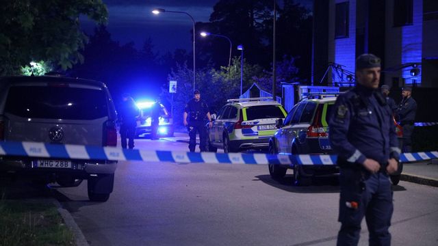 Polispådrag i Hjulsta. Foto: TT.