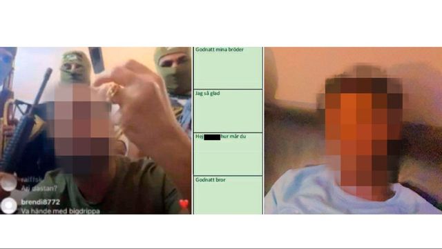 Chatt mellan den 34-årige gängtoppen som senare mördades i Irak (tv) och 19-åringen som enligt åklagaren utförde mordet. Bilder från polisens förundersökning. Foto: POLISEN