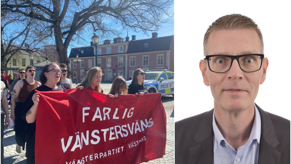 Ida Gabrielsson (V) talade på partiets första maj-firande i Västerås. Mattias Karlsson (M). Foto: Anton Storm/Bulletin/Riksdagen