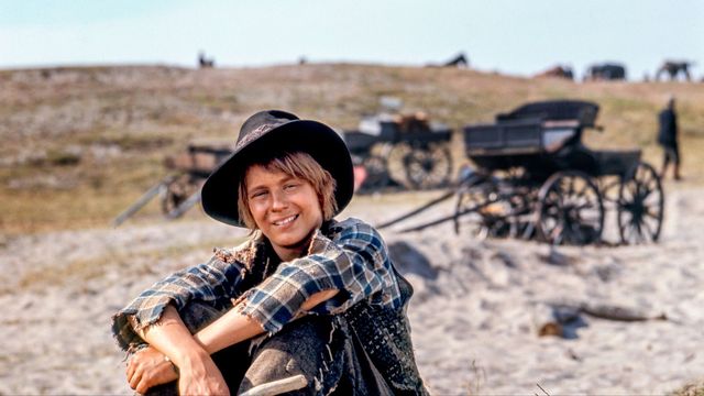 En ung Stellan Skarsgård vid filmatiseringen av Bombi Bitt och jag 1967. Foto: Jan Collsiöö /TT