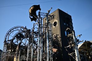 Den utbrunna anläggningen efter branden på Lisebergs Oceana. Arkivbild Björn Larsson Rosvall/TT