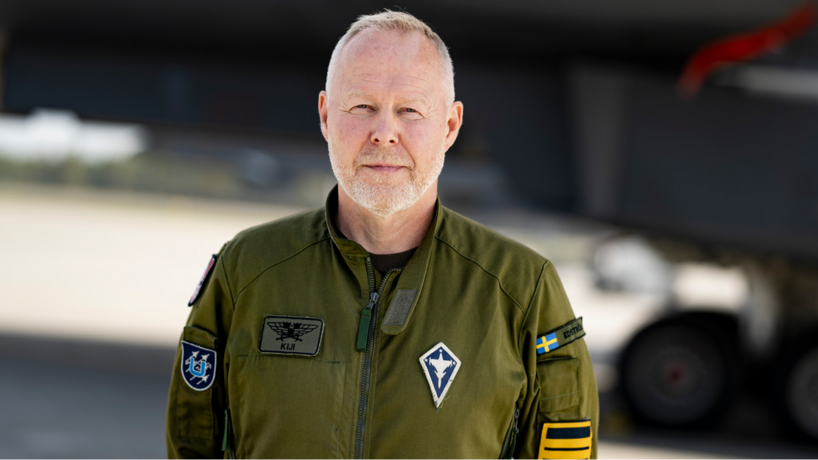  Carl-Fredrik Edström, chef för Norrbottens flygflottilj F21. Foto: Pontus Lundahl / TT 