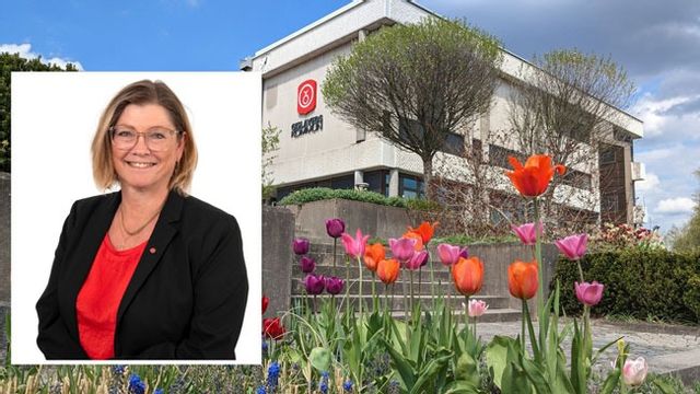 Marie Johansson (S), kommunalråd i Gislaved, och Gislaveds kommunhus. Foto: Gislaveds kommun.