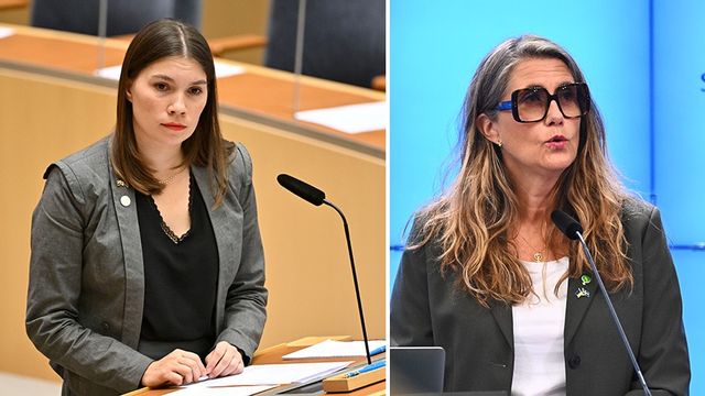 Annika Hirvonen och Janine Alm Ericson riskerar att bli av med sina riksdagsplatser. Foto: Henrik Montgomery/Claudio Bresciani/TT