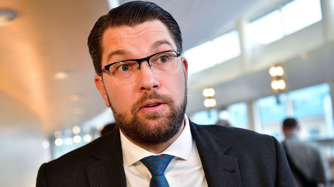 Sverigedemokraternas partiledare Jimmie Åkesson (SD) kan konstatera att hans parti får ökat stöd bland LO:s medlemmar. I andra fackförbund är stödet klart mindre. Arkivbild. Foto: Jonas Ekströmer/TT.