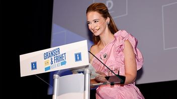 Alice Teodorescu Måwe på Kristdemokraternas EU-valvaka på Clarion Hotel Sign i Stockholm. Foto: Caisa Rasmussen / TT