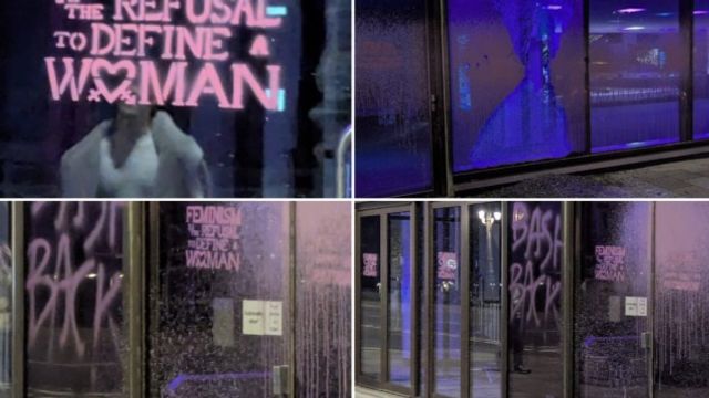 Bild från attacken mot kvinnokonferensen i Brighton. Foto: Faksimil X.