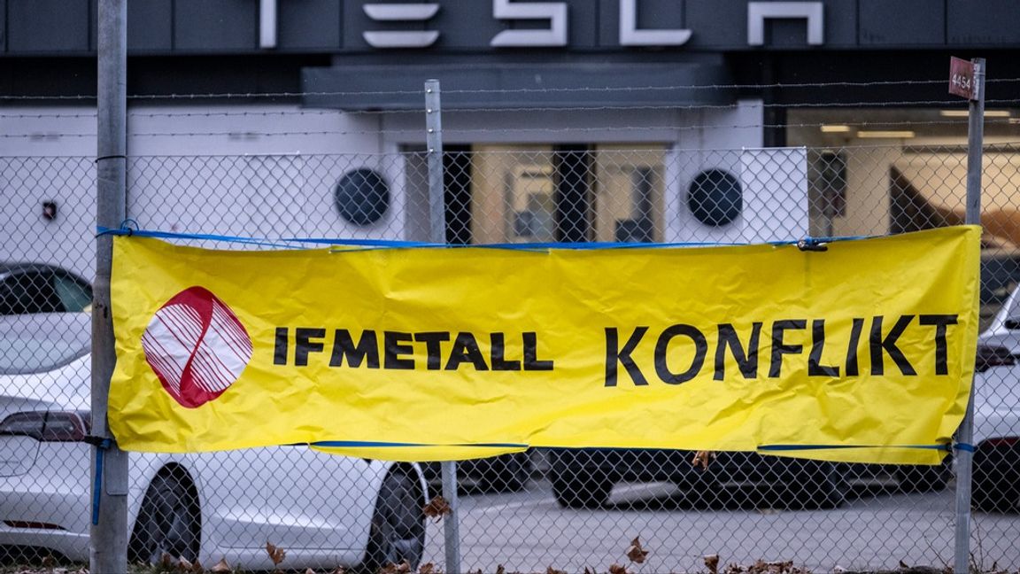 Nu dras Danmark med i strejken mot Tesla. Arkivbild. Foto: JOHAN NILSSON/TT