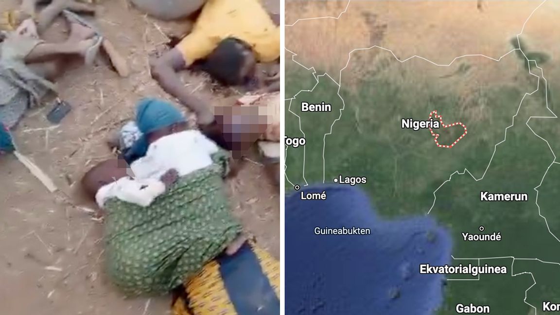 Bybor som mördats. Plateau ligger i mitten av Nigeria mellan det muslimska norr och det kristna söder. Foto: X/Google Maps