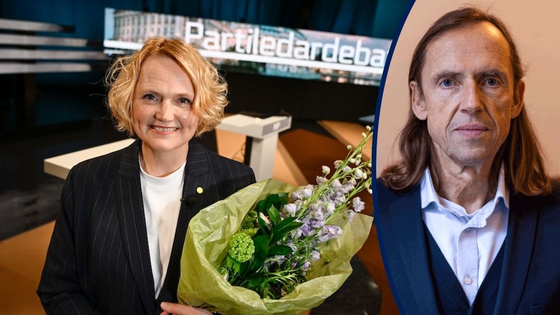 Anna-Karin Hatt (C) ber om väljarnas förtroende. Foto: Pontus Lundahl/TT