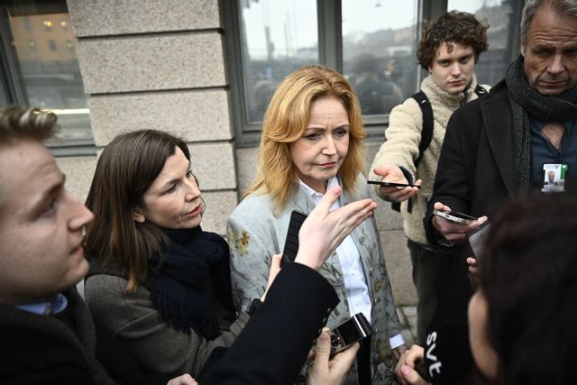 Elisabeth Thand Ringqvist (C) i samband med att Centerpartiets riksdagsgrupp har möte. Christine Olsson/TT