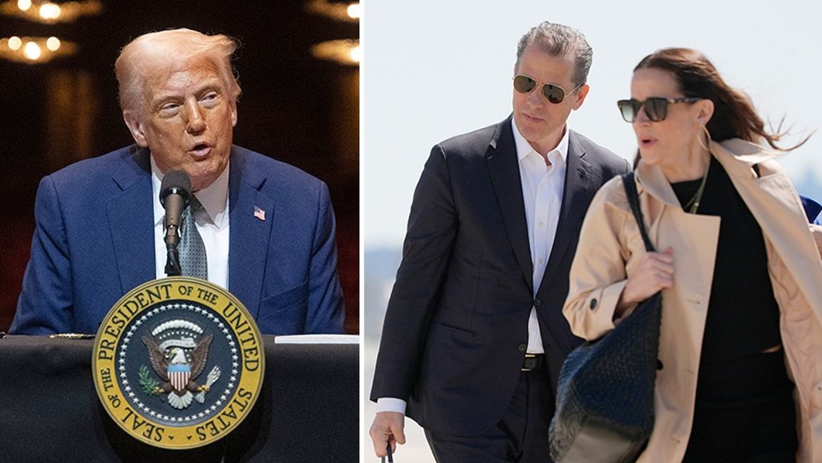 Donald Trump drar Hunter och Ashley Bidens (till höger) personskydd från Secret Service. Foto: Alex Brandon/AP/TT