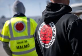 Hamnarbetarförbundet har den senaste tiden genomfört olika strejker. Bild från Malmö i maj. Foto: Johan Nilsson/TT
