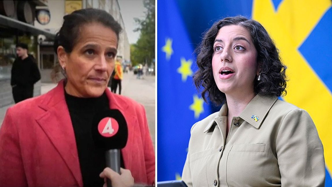 Simona Mohamsson (L) sågar utspelet från Anna Bakken Krantze (till vänster), enhetschef på socialtjänsten i Gävle. Foto: Faksimil TV4/Fredrik Sandberg/TT