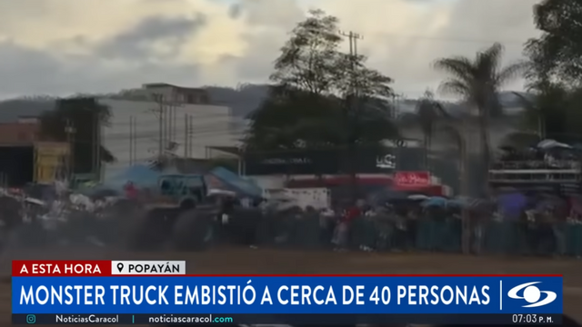 Bilder från Colombianska nyhetsbyrån Noticias Caracol. Fakismil Youtube
