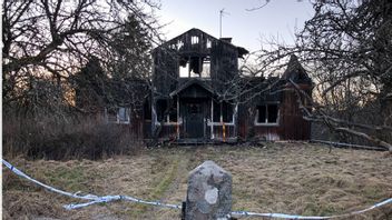 Nedbrända huset i Anneberg utanför Nässjö. Foto: Jonas Dagson / TT