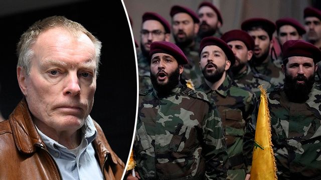 Den svenske Magnus Norell och Hizbollah-terrorister i Libanon. Foto: Johan Nilsson/Hussein Malla/AP/TT