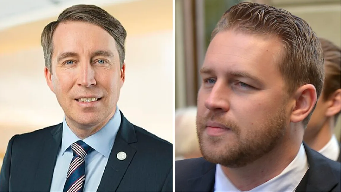 Richard Jomshof och Mattias Karlsson står på var sin sida i SD:s strid om svenskheten. Foto: Landstingshuset, CC BY-SA 4.0, via Wikimedia Commons / LindbergCamilla, CC0, via Wikimedia Commons