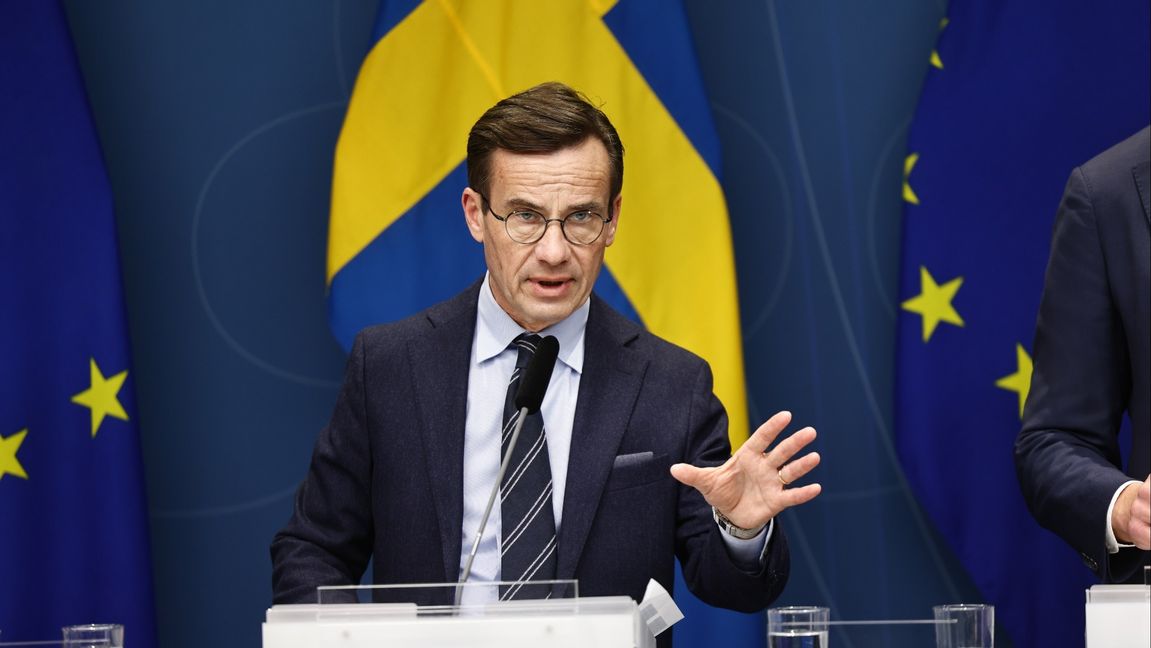 Pressträff med statsminister Ulf Kristersson om ökat stöd till Ukraina. Foto: Stefan Jerrevång / TT