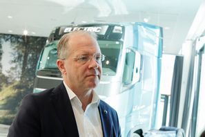 Lastbilskoncernen AB Volvo, med vd Martin Lundstedt, kommer med delårssiffror. Adam Ihse/TT