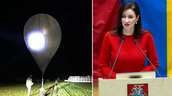 Litauen stänger gränsen mot Belarus, meddelar premiärminister Inga Ruginiene. Inkräktande ballonger från grannlandet kommer även att skjutas ner framöver Foto: Mindaugas Kulbis/Litauens statliga gränsvakt via AP/TT