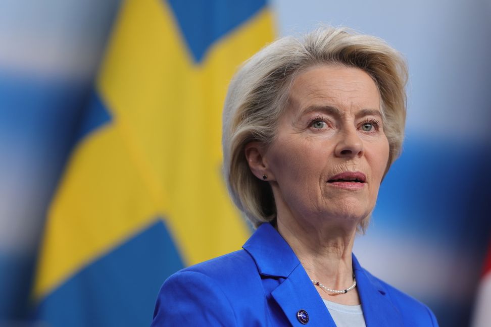 EU-kommissionens ordförande Ursula von der Leyen under ett möte i Stockholm i oktober. Arkivbild. Foto: Pär Bäckström/TT