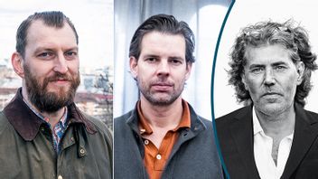 Ivar Arpi och Alex Schulman har poddat om försvarsvilja. Foto: Carl-Olof Zimmerman/TT / Magnus Hjalmarson Neideman/SvD/TT / Karl Gabor