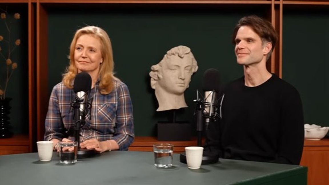 Elisabeth Thand Ringqvist (C) och Fredrik Hjelm. Foto: Faksimil Youtube/Kvartal.