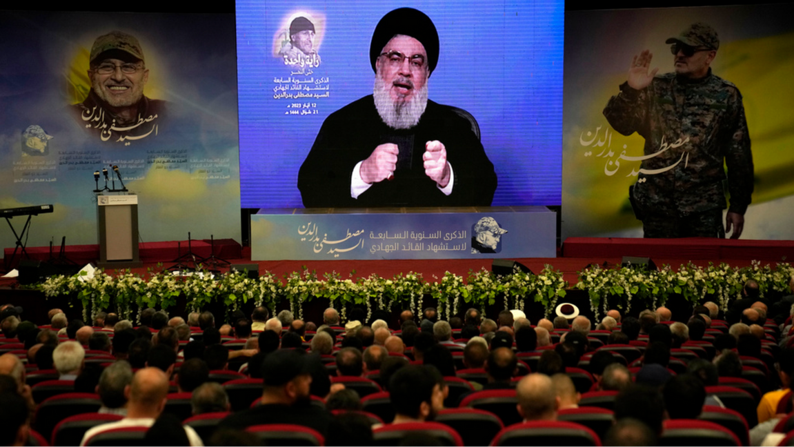 Hizbollahledaren Hassan Nasrallah. Foto: Hussein Malla/AP/TT