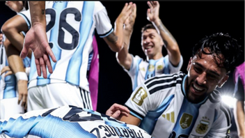 Argentinska spelare firar segern. Foto: Skärmdum video X