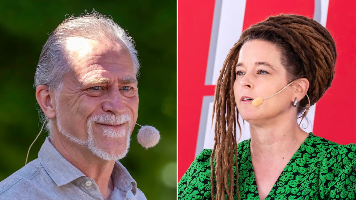 Miljöpartiets språkrör Daniel Helldén och Amanda Lind. Foto: Bene Riobó, CC BY-SA 4.0, via Wikimedia Commons