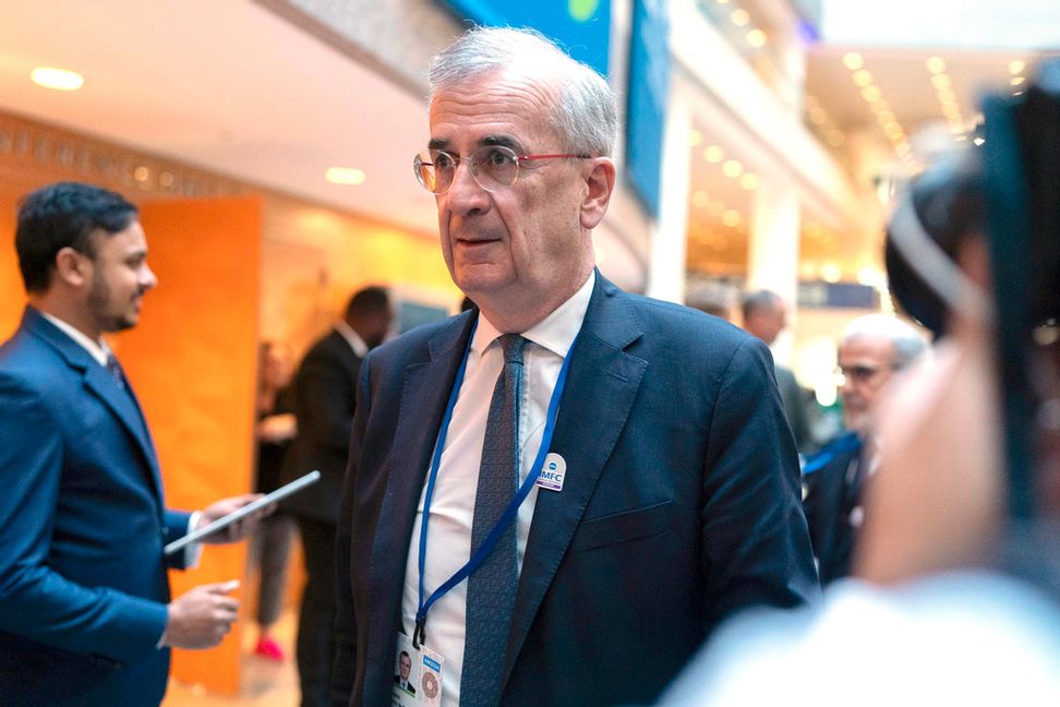 Frankrikes centralbankschef Francois Villeroy de Galhau. Arkivbild. Jose Luis Magana/AP/TT