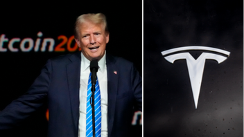 President Donald Trump satsar på en statlig bitcoinreserv samtidigt som Tesla får en stark köprekommendation från Morgan Stanley. Foto: Mark Humphrey/Helena Landstedt/AP/TT 