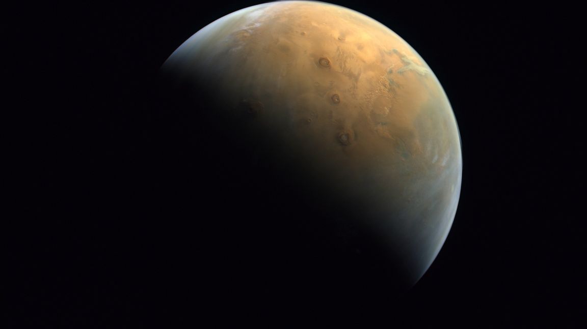 Satellitbilder på planeten Mars. Foto: Mohammed bin Rashid Space Center/AP/TT 