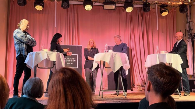 Bulletin på plats på Publicistklubbens debatt mellan Dumpen och Janne Josefsson. Foto: Isabelle Eriksson